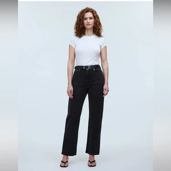 Madewell Black Straight-Leg Jeans - Picture 1 of 12